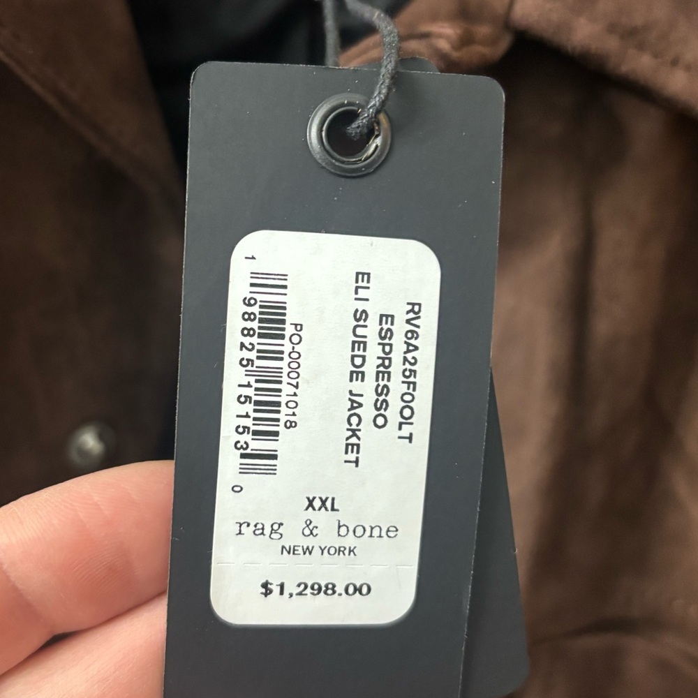 NWT: Rag & Bone Eli Brown Suede Men's Jacket - Picture 3 of 7
